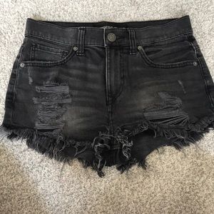 Sold !! Express black high waist jean shorts